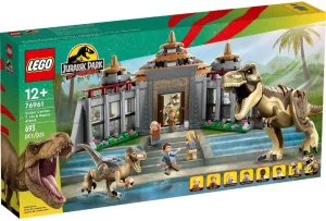 Фото конструктор lego jurassic park центр посетителей: атака тиранозавра и раптора 693 детали (76961)