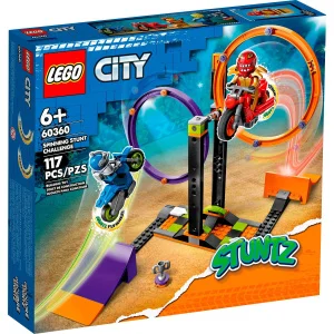 Фото конструктор lego city stuntz каскадерское задание с вращением 117 деталей (60360)