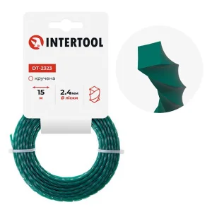 Леска для триммера Intertool квадрат витая 2,4ммх15м (DT-2323)