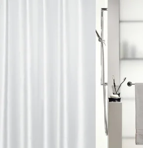 Фото шторка для ванной spirella shine polyester белая 180х200см (10.15636)