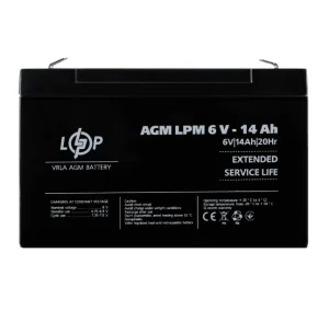Акумулятор кислотний LogicPower AGM LPM 6V 14Ah (4160)