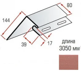 Планка околооконная Альта-Профиль KANADA Плюс Премиум красно-коричневый 3,05м