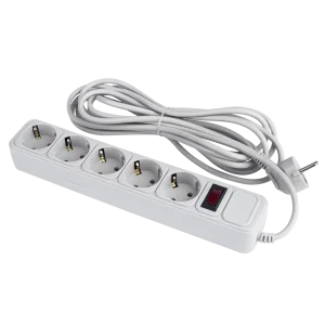 Фільтр-подовжувач мережевий LogicPower Grey LP-X5, 5 розеток, 4,5 із заземленням