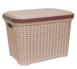 Кошик для білизни Irak Plastik кремовий 45x35,5x32,5см 35л (5951)