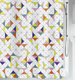 Фото шторка для ванной spirella kleen polyester разноцветная 180x200см (10.19150)