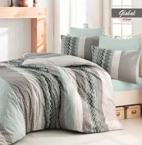 Фото комплект постельного белья majoli global yesil 200x220см (bt_010078353)