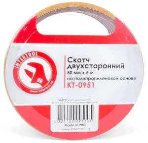 Скотч двосторонній Intertool 50ммх5м (KT-0951)