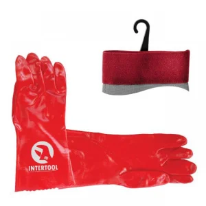Рукавички маслостійкі Intertool PVC 35см (SP-0007)