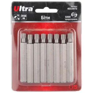 Набір біт Ultra Spline M8x10x75мм 8шт (4015972)