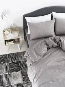 Фото комплект постельного белья lighthouse sateen stripe grey 220x200см, 2x50x70см (603609_2,0)