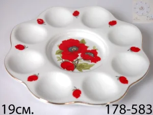 Блюдо для яєць Lefard Маки 20х20х4 см 178-583