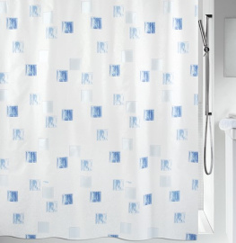 Фото шторка для ванной spirella milano голубая 180x200см (10.01187)