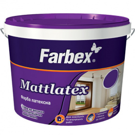 Краска латексная Farbex Mattlatex для наружных и внутренних работ белая 14кг
