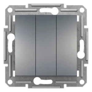 Вимикач триклавішний Schneider Asfora EPH2100162 сталь