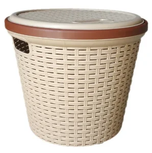 Кошик для білизни Irak Plastik бежевий 32x28см 13л (6642)