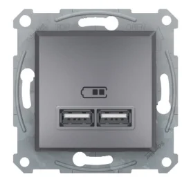 Розетка USB Schneider Asfora EPH2700262 2,1A сталь