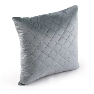 Фото подушка декоративная руно 40х40см велюровая (311.55_dark grey ромб)