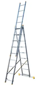 Лестница трехсекционная раскладная MASTERTOOL 3x9 ступеней (79-1309)