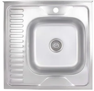 Кухонна мийка Brinex Satin 6060-R 0,6мм (BRIN6060RSAT06)