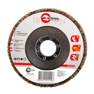 Круг шліфувальний Intertool пелюстковий 115x22мм P100 (BT-0110)