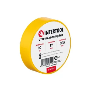Стрічка ізоляційна Intertool жовта 17ммх10м (IT-0032)