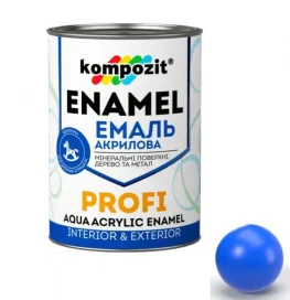 Эмаль акриловая Kompozit PROFI синяя глянцевая 0,3л