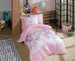 Фото комплект постельного белья hobby poplin magical розовый 160x220см полутораспальный (58061_1,5)