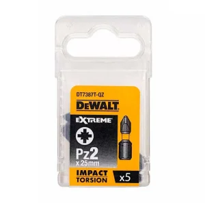 Біти ударні DeWALT IMPACT TORSION EXTREME Pz2, 25 мм, 5 шт (DT7387T)