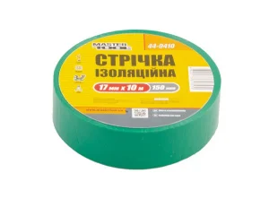Стрічка ізоляційна MasterTool 17ммx10м, 10 шт, зелена (44-9410)