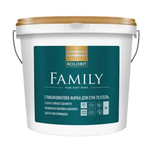 Краска интерьерная акриловая Kolorit Family глубоко-матовая база А 2,7л