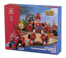 Конструктор-трансформер Super Wings Small Blocks 2-in-1 Buildable Transforming Vehicle Jett, Джетт 269 деталей (EU385005)