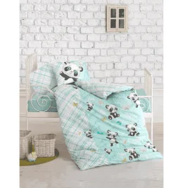 Фото комплект постельного белья cotton box panda mint 100x150см (сb_08007777)