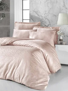 Комплект постільної білизни VICTORIA Deluxe Jacquard Sateen VALERIA кремовий 200x220см євро (48740_2,0)