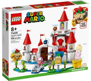 Фото конструктор lego super mario дополнительный набор: замок персика 1216 деталей (71408)