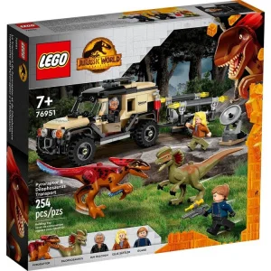 Фото конструктор lego jurassic world перевозка пирораптора и дилофозавра 254 детали (76951)