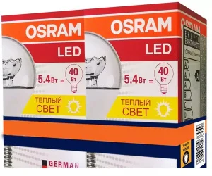 Набір світлодіодних ламп Osram Star CLP40 5,4W WW 220-240V CL E14 2 штуки (4052899971844)