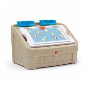 Фото комод для игрушек и поверхность для творчества 2 в 1 step 2 box & art 48х78х48 см пастельный