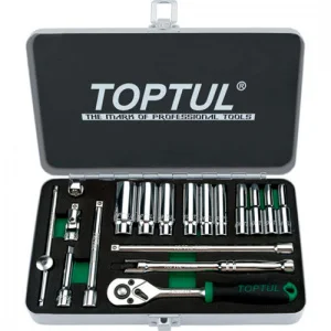 Набір головок торцевих TOPTUL квадрат 1/4" 18шт (GCAD1813)