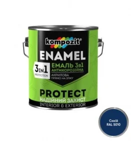 Эмаль антикоррозийнная Kompozit PROTECT 3в1 синяя 20кг