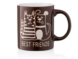 Фото чашка ardesto best friends коричневая 330мл (ar3471br)