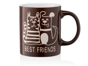 Чашка Ardesto Best friends коричнева 330мл (AR3471BR)