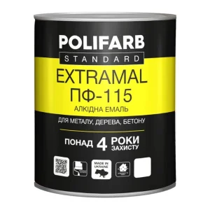 Емаль Polifarb ExtraMal ПФ-115 біла 2,7кг