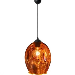 Фото светильник подвесной horoz electric meteor e27 250v плафон стекло 1,2м круглый медный (021-014-0001-020)