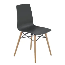 Фото стул papatya x-treme-s wox черный матовый, бук натуральный лак (4824)