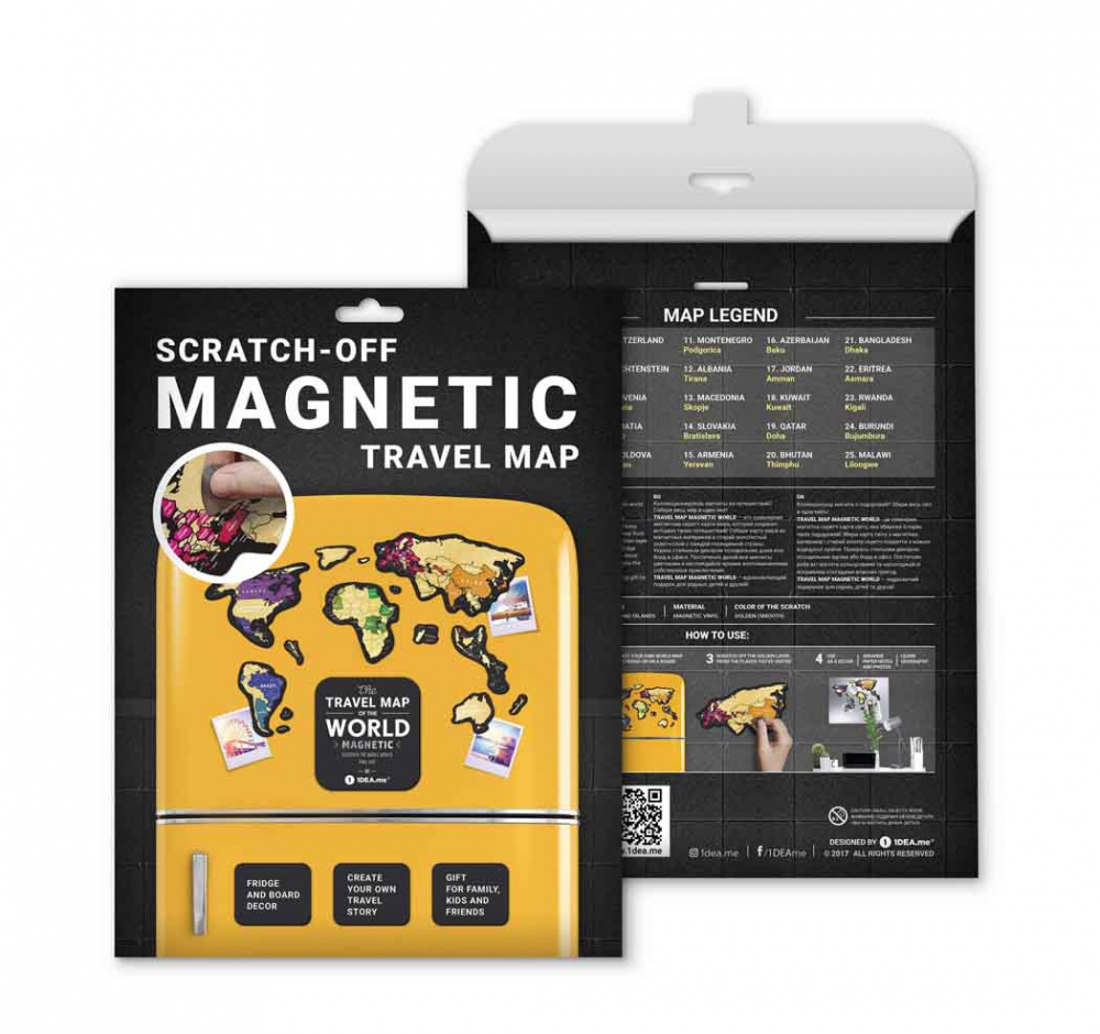 Фото магнитная скретч карта мира travel map magnetic world в коробке на английском языке (mg)