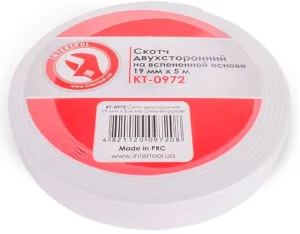 Скотч двосторонній Intertool 19ммх5м (KT-0972)