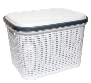 Кошик для білизни Irak Plastik білий 45x35,5x32,5см 35л (5640)