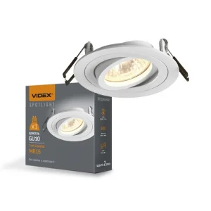 Світильник VIDEX під лампу GU10 врізний Круглий білий (VL-SPF08R-W)