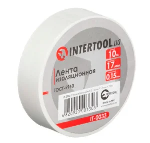 Стрічка ізоляційна Intertool біла 17ммх10м (IT-0033)
