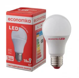 Фото светодиодная лампа economka led a60 10w e27 2800k